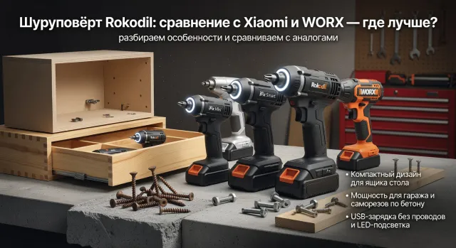 Шуруповёрт Rokodil сравнение с Xiaomi и WORX: где лучше — разбираем особенности и сравниваем с аналогами